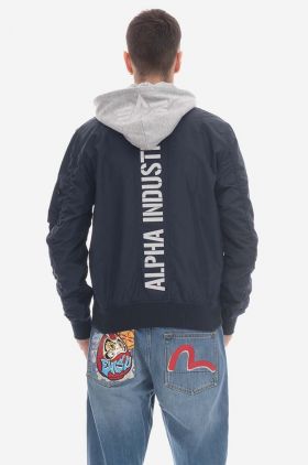 Alpha Industries geacă MA-1 TT Hood BP Ref. 106103 07 bărbați, culoarea bleumarin, de tranziție 106103.07-navy