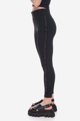 Alpha Industries colanți AI Stripe Leggings femei, culoarea negru, uni 106057.03-black