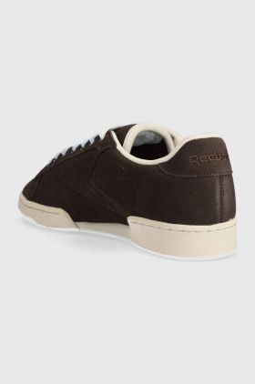 Reebok sneakers din piele întoarsă Club C culoarea maro HP6471-brown