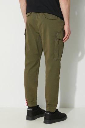 Alpha Industries pantaloni de bumbac Airman Pant culoarea verde 188201.142-green
