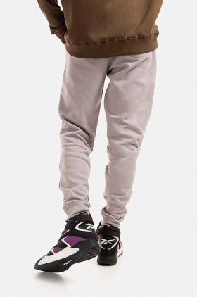 Alpha Industries pantaloni de trening din bumbac culoarea gri, melanj 118365.643-grey