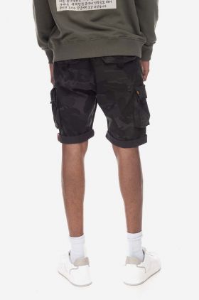 Alpha Industries pantaloni scurți din bumbac Alpha Industries Crew Short Camo 196201 125 culoarea negru 196201.125-black