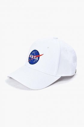 Alpha Industries șapcă de baseball din bumbac NASA Cap culoarea alb, cu imprimeu 186903.09-white