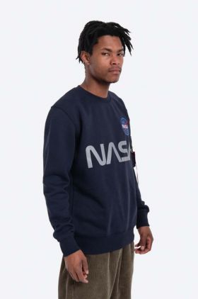 Alpha Industries bluză bărbați, culoarea bleumarin, cu imprimeu 178309.07-navy