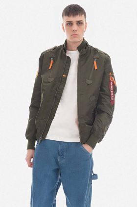 Alpha Industries geacă bomber Kurtka Alpha Industries Falcon II 156109 257 bărbați, culoarea verde, de tranziție 156109.257-green