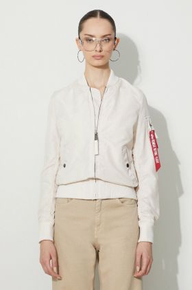 Alpha Industries geacă bomber MA-1 TT femei, culoarea bej, de tranziție 141041.578-white