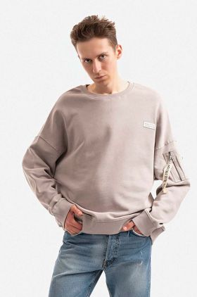 Alpha Industries hanorac de bumbac bărbați, culoarea gri, uni 118317.643-grey