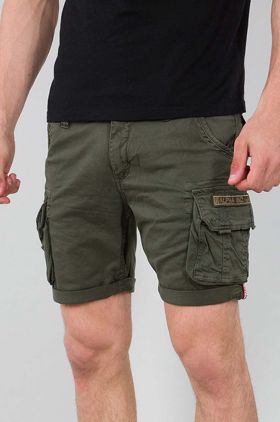 Alpha Industries pantaloni scurți din bumbac culoarea verde 176203.142-green