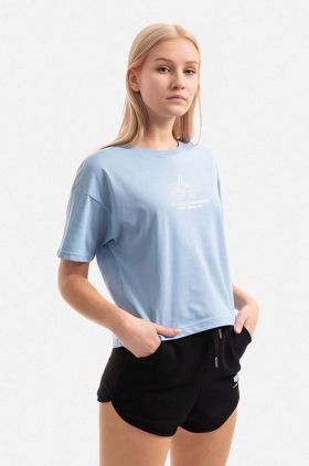 Alpha Industries tricou din bumbac Basic T COS ML Foil Print Wmn 106062.513-blue