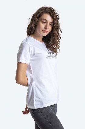 Alpha Industries tricou din bumbac New Basic T culoarea alb 196051RR.09-white