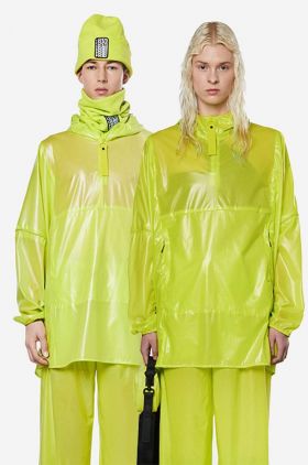 Rains geacă de ploaie Ultralight Anorak culoarea verde, de tranziție, oversize 18880.REFLELIME-REFLECTIVE