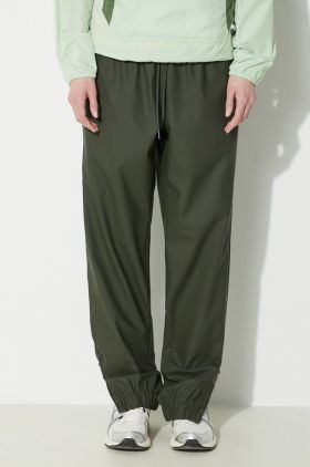 Rains pantaloni impermeabili 18560-GREEN Rain Pants Regular culoarea verde, drept, medium waist