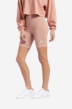 Reebok Classic pantaloni scurți  Cancor femei, culoarea roz, uni, medium waist H49237-pink