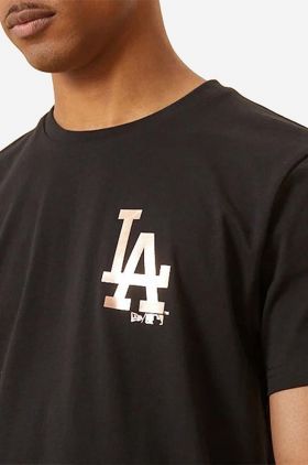 New Era tricou din bumbac Dodgers Metallic Print culoarea negru, cu imprimeu 12893116-black