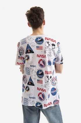 Alpha Industries tricou din bumbac x NASA culoarea alb, cu model 116503.09-white