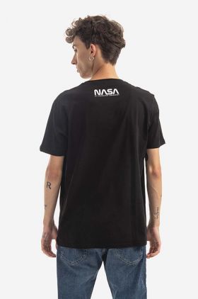 Alpha Industries tricou din bumbac x NASA culoarea negru, cu imprimeu 116504.03-black