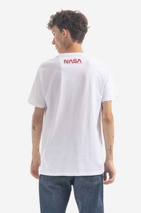 Alpha Industries tricou din bumbac x NASA culoarea alb, cu imprimeu 116504.09-white