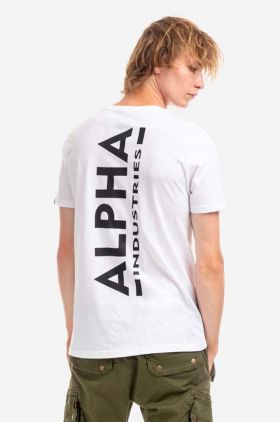 Alpha Industries tricou din bumbac Koszulka Alpha Industries Backprint T 128507 09 culoarea alb, cu imprimeu 128507.09-white