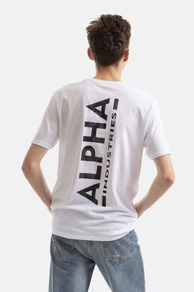 Alpha Industries tricou din bumbac culoarea alb, cu imprimeu 128507CP.573-white