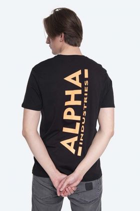 Alpha Industries tricou din bumbac culoarea negru, cu imprimeu 128507RP.614-black