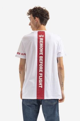 Alpha Industries tricou din bumbac culoarea alb, cu imprimeu 128534.09-white