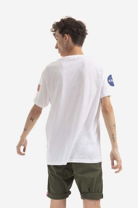 Alpha Industries tricou din bumbac Koszulka Alpha Industries 176506 09 culoarea alb, cu imprimeu 176506.09-white