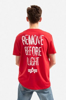 Alpha Industries tricou din bumbac culoarea roșu, cu imprimeu 116512.451-red