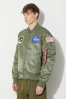 Alpha Industries geacă bomber MA-1 VF NASA bărbați, culoarea verde, de iarnă 166107.01