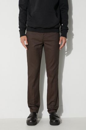 Dickies pantaloni bărbați, culoarea maro, drept
