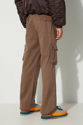 Alpha Industries pantaloni de bumbac Jet Pant culoarea bej, drept 101212.183