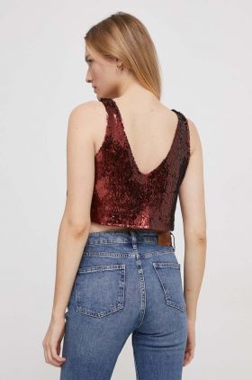 United Colors of Benetton top femei, culoarea bordo