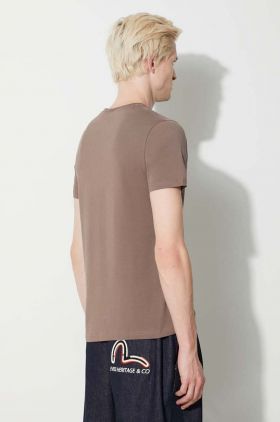 Alpha Industries tricou din bumbac Basic T Small Logo bărbați, culoarea bej, uni 188505.183