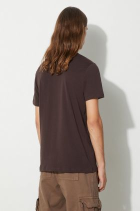 Alpha Industries tricou din bumbac Basic T Small Logo culoarea maro, uni 188505.696