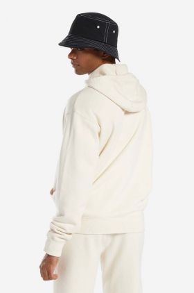 Reebok Classic hanorac de bumbac Nd FT Hoodie bărbați, culoarea bej, cu glugă, uni HS9141-cream