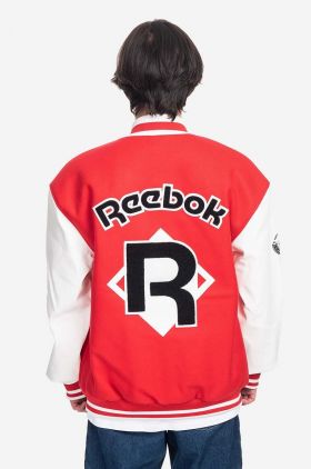 Reebok Classic jachetă bomber din amestec de lână Res V Jacket culoarea roșu HS5794-red