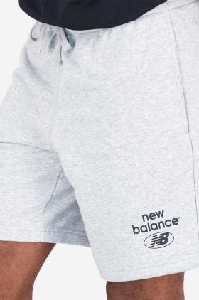 New Balance pantaloni scurți bărbați, culoarea gri, melanj