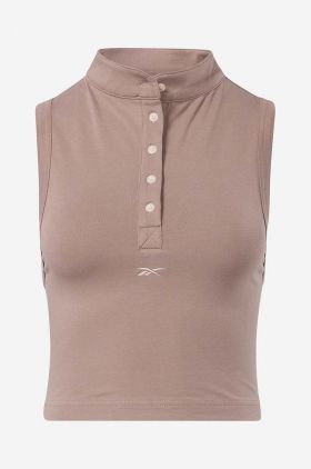 Reebok Classic top Classics Wde Jersey Tank femei, culoarea bej, cu turtleneck HS0399-beige