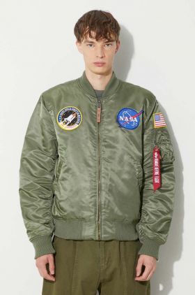 Alpha Industries geacă bomber MA-1 VF NASA bărbați, culoarea verde, de iarnă 166107.01