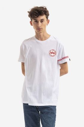 Alpha Industries tricou din bumbac culoarea alb, cu imprimeu 128534.09-white