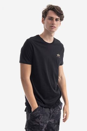 Alpha Industries tricou din bumbac culoarea negru, cu imprimeu 128507CP.380-black