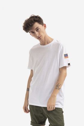 Alpha Industries tricou din bumbac Koszulka Alpha Industries 176506 09 culoarea alb, cu imprimeu 176506.09-white