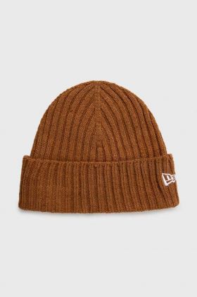 New Era căciulă Cuff Beanie culoarea maro, din tesatura unia, 60364240