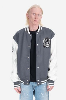 Reebok Classic jachetă bomber din amestec de lână Res V Jacket culoarea gri HS7142-grey