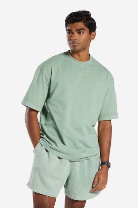 Reebok Classic tricou din bumbac Natural Dye culoarea verde, uni HR5103-green