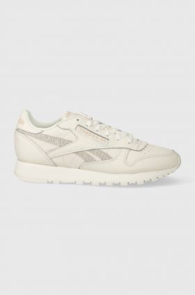 Reebok sneakers din piele CL Leather culoarea bej