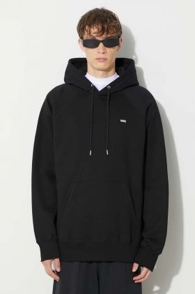 Wood Wood hanorac de bumbac Essential fred classic hoodie bărbați, culoarea negru, cu glugă, uni 20005602.2493