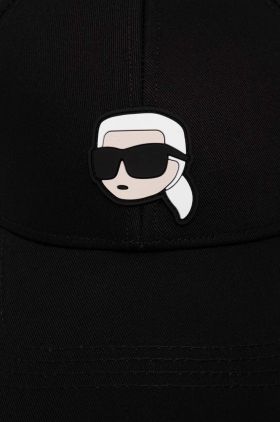 Karl Lagerfeld șapcă de baseball din bumbac culoarea negru, cu imprimeu