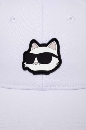 Karl Lagerfeld șapcă de baseball din bumbac culoarea alb, cu imprimeu