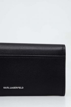 Karl Lagerfeld portofel de piele femei, culoarea negru