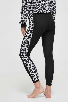 Newland leggins sport Tea femei, culoarea negru, cu imprimeu